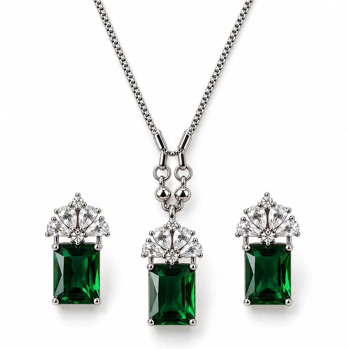 Verdant Royale Regal Pendant Necklace and Earring Set