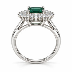 Verdant Royale Square Halo Statement Ring