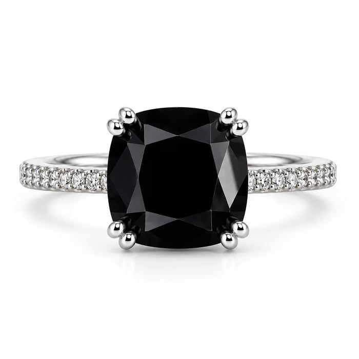 Noir Éclipse Round Black Centre Minimalist Gold Statement Ring