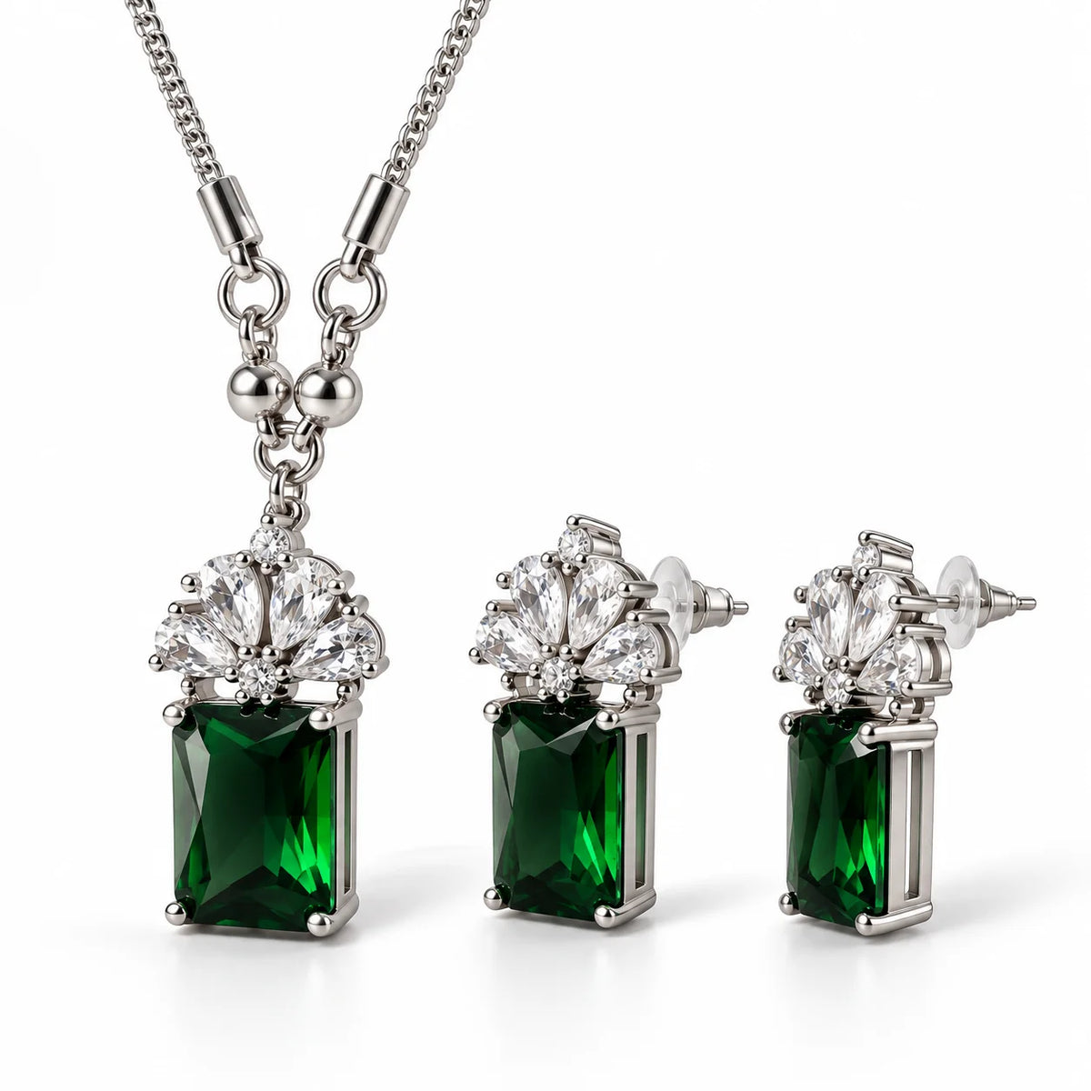 Verdant Royale Regal Pendant Necklace and Earring Set
