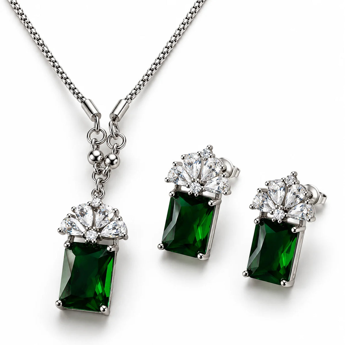 Verdant Royale Regal Pendant Necklace and Earring Set