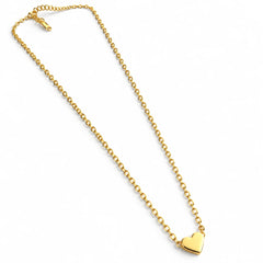 Maison Amour Solid Heart Gold Tone Elegant Pendant Necklace