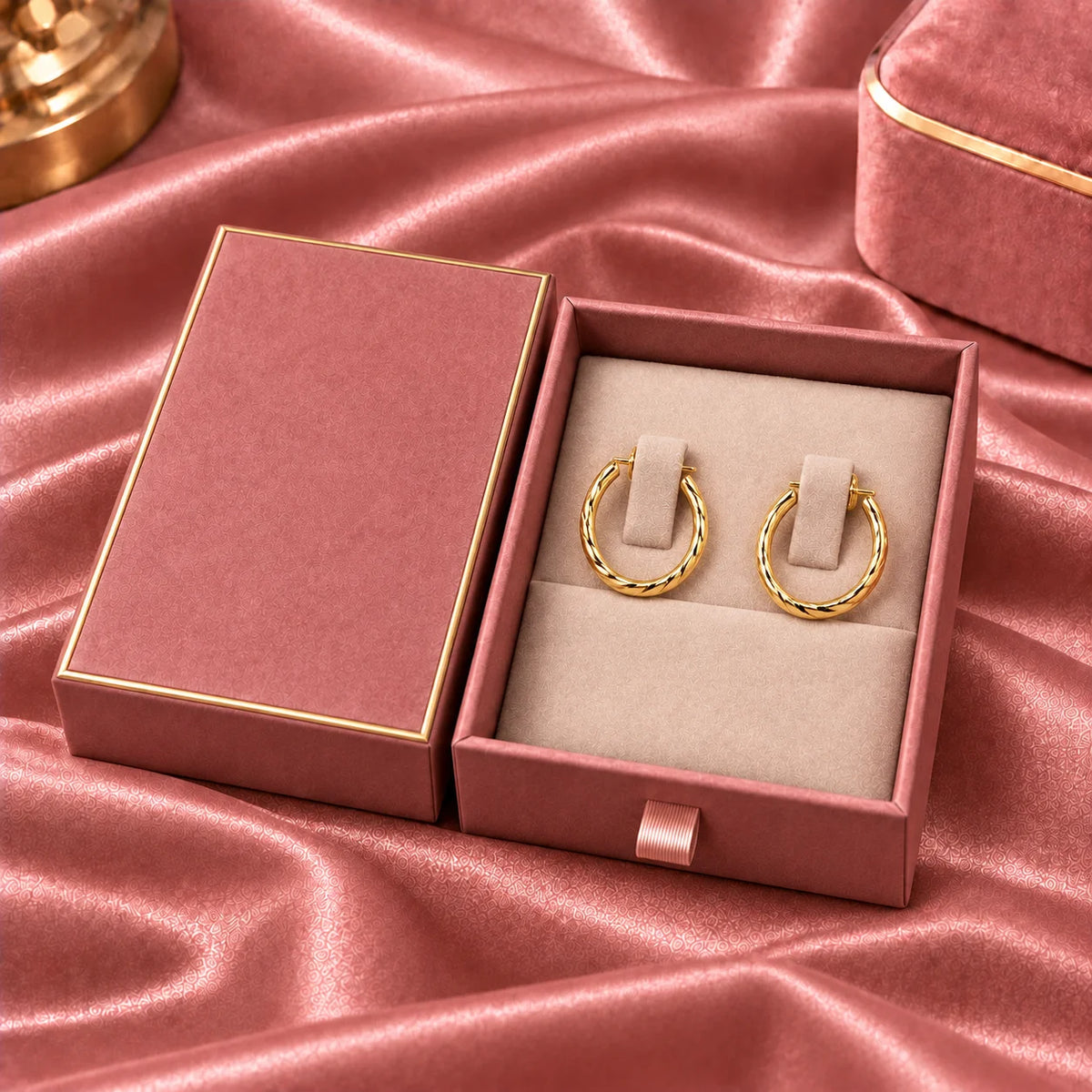 Aurelia Twist Sculpted Rope Gold Tone Hoop Earrings