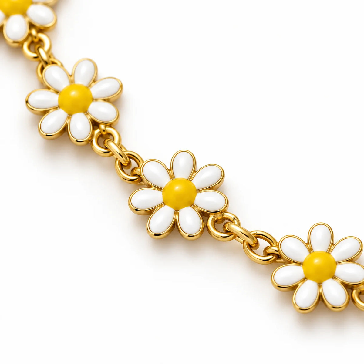 Maison Daisy Bloom Permanent Style Gold Tone Floral Bracelet