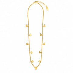 Celestia Flutter Nine Butterfly Gold Tone Luxury Charm Necklace