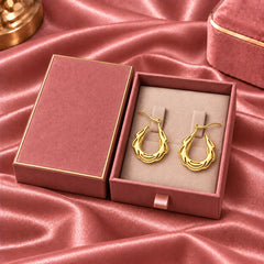 Aurelia Flame Sculptural Openwork Gold Tone Hoop Earrings
