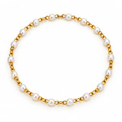 Maison Perla Élise Permanent Style Gold Tone Pearl Bracelet