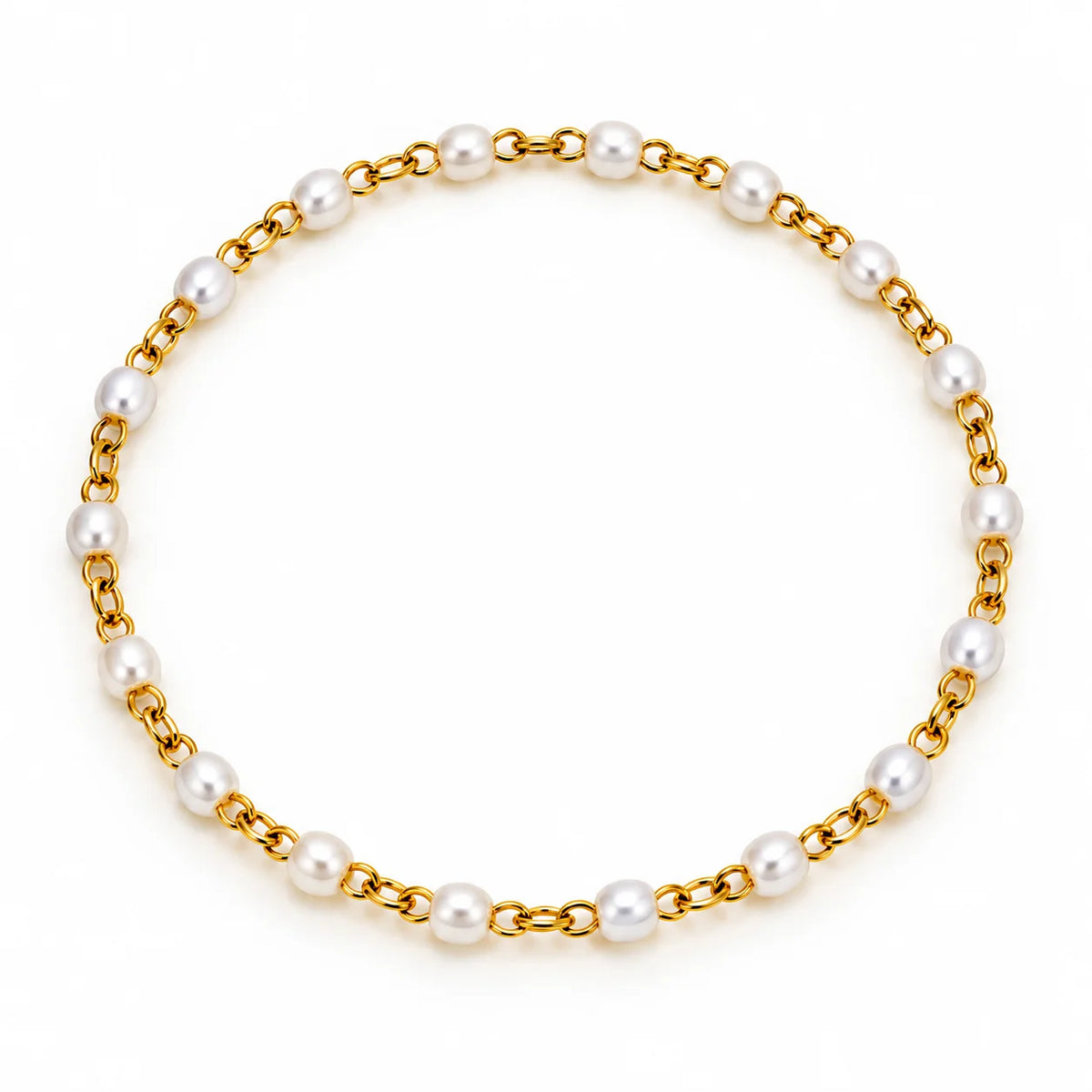 Maison Perla Élise Permanent Style Gold Tone Pearl Bracelet