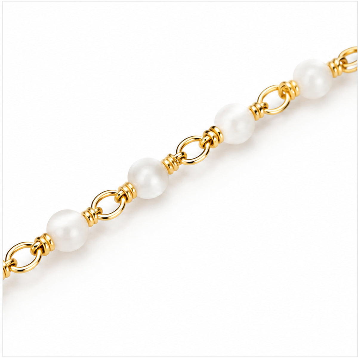 Maison Perla Élise Permanent Style Gold Tone Pearl Bracelet