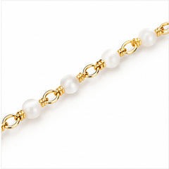 Maison Perla Élise Permanent Style Gold Tone Pearl Bracelet