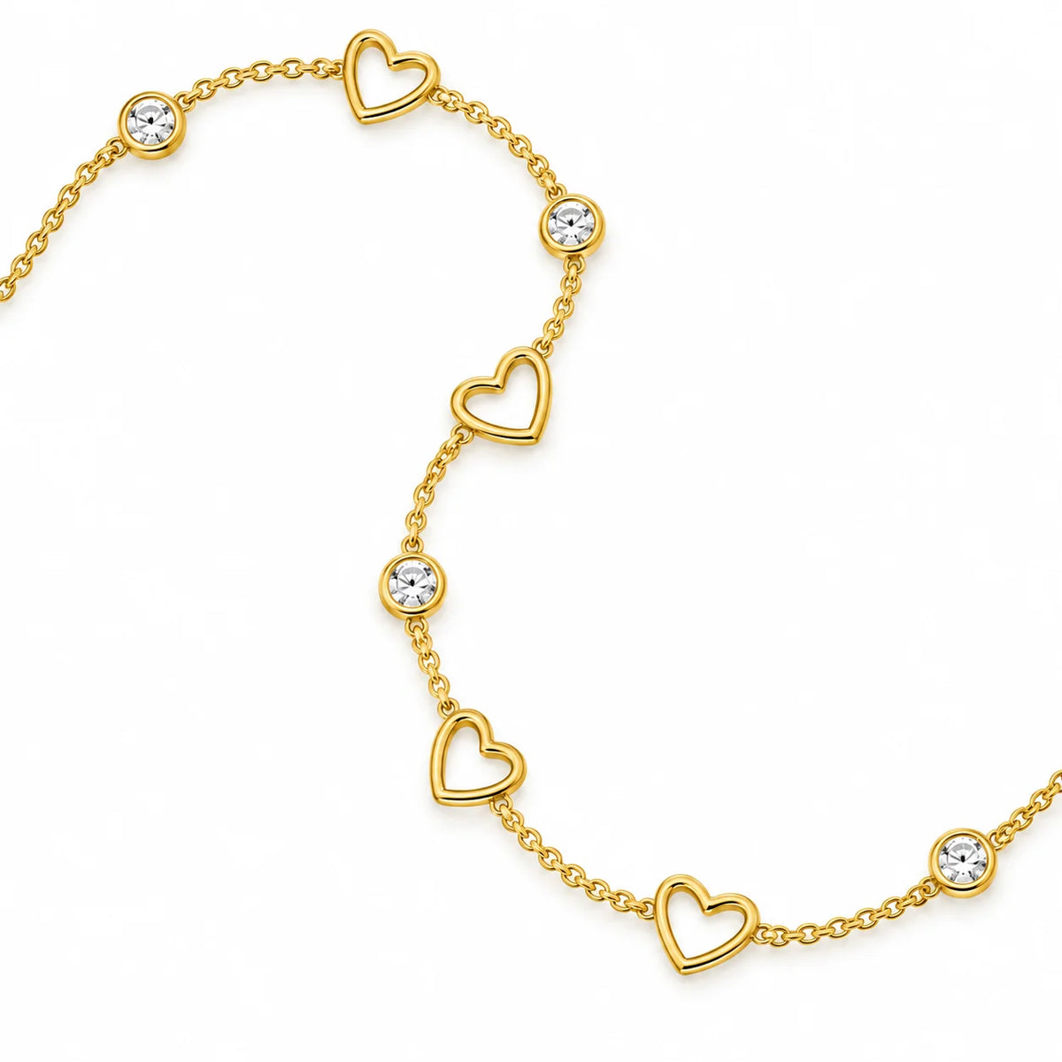 Amour Lumière Heart Motif Permanent Style Gold Tone Bracelet
