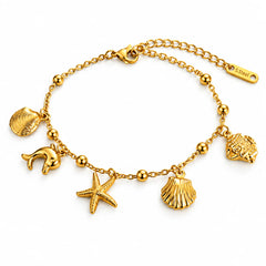 Marina Aurelia Ocean Charm Gold Tone Luxury Bracelet