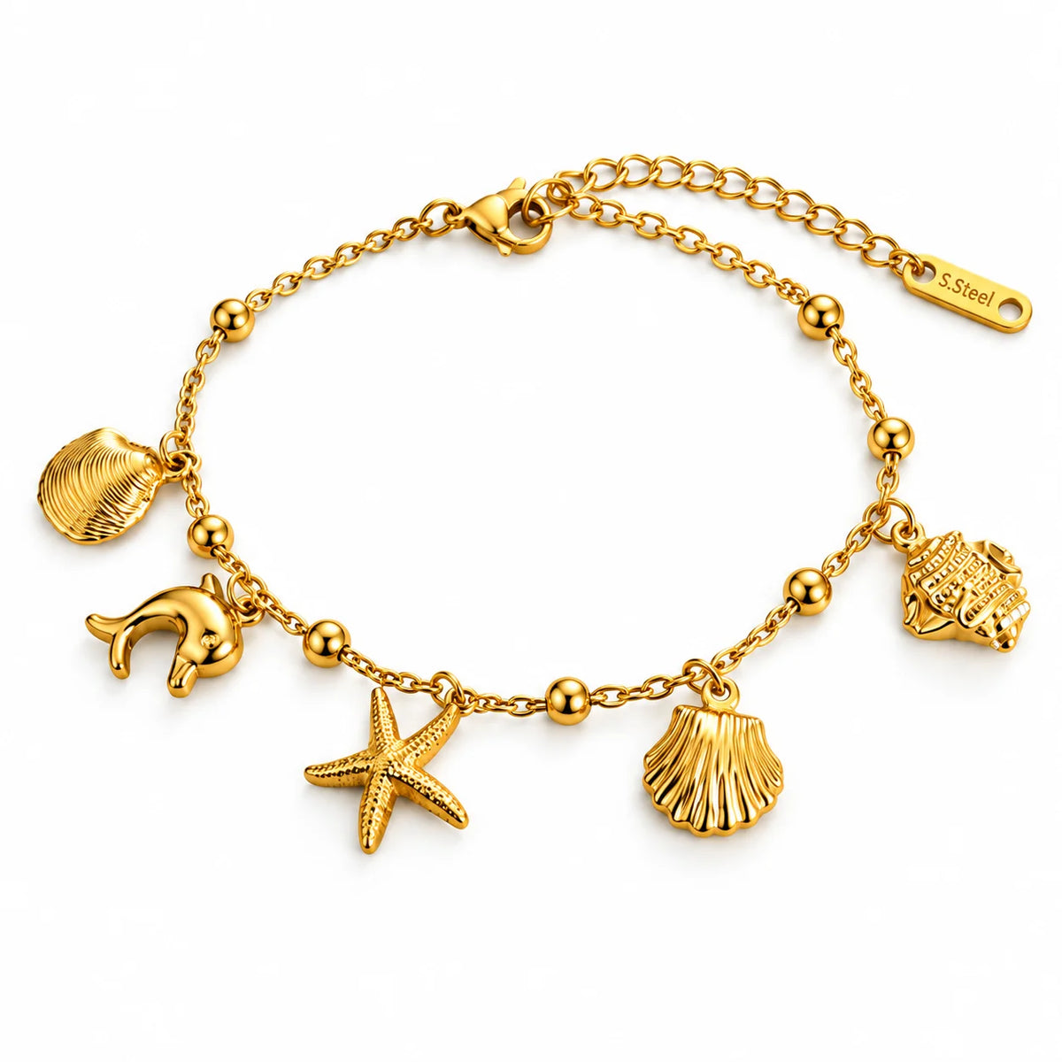 Marina Aurelia Ocean Charm Gold Tone Luxury Bracelet
