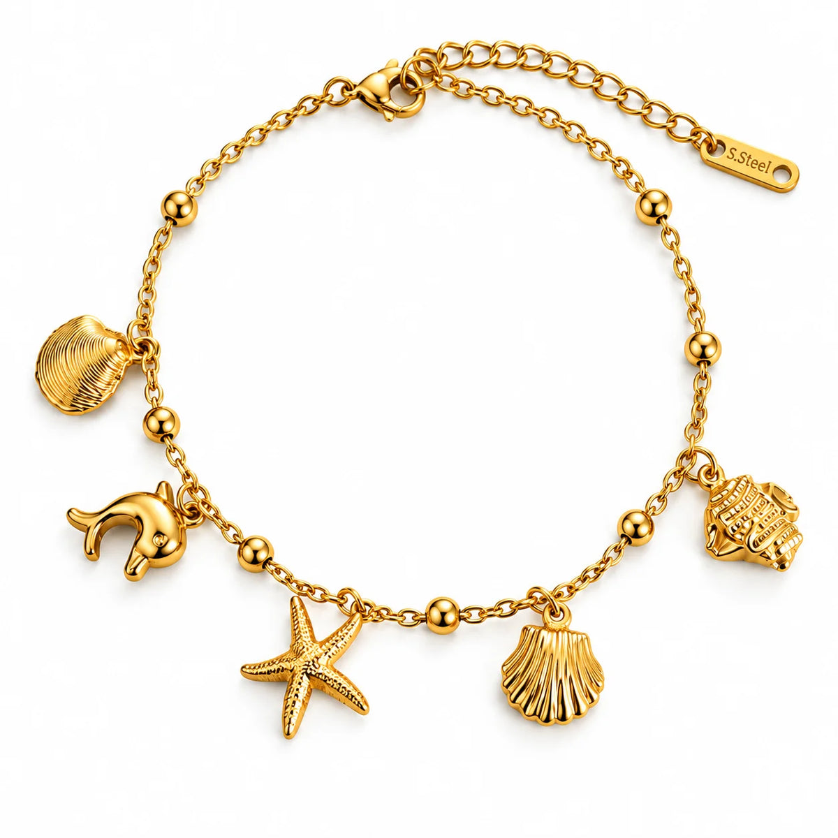 Marina Aurelia Ocean Charm Gold Tone Luxury Bracelet