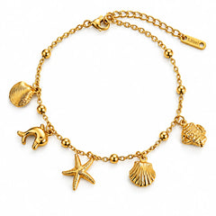 Marina Aurelia Ocean Charm Gold Tone Luxury Bracelet