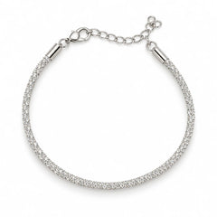 Lumière Élise Pavé Clear Stone Silver Tone Luxury Bracelet