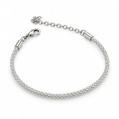 Lumière Élise Pavé Clear Stone Silver Tone Luxury Bracelet
