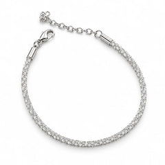Lumière Élise Pavé Clear Stone Silver Tone Luxury Bracelet