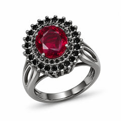 Crimson Noir Royal Halo Statement Ring