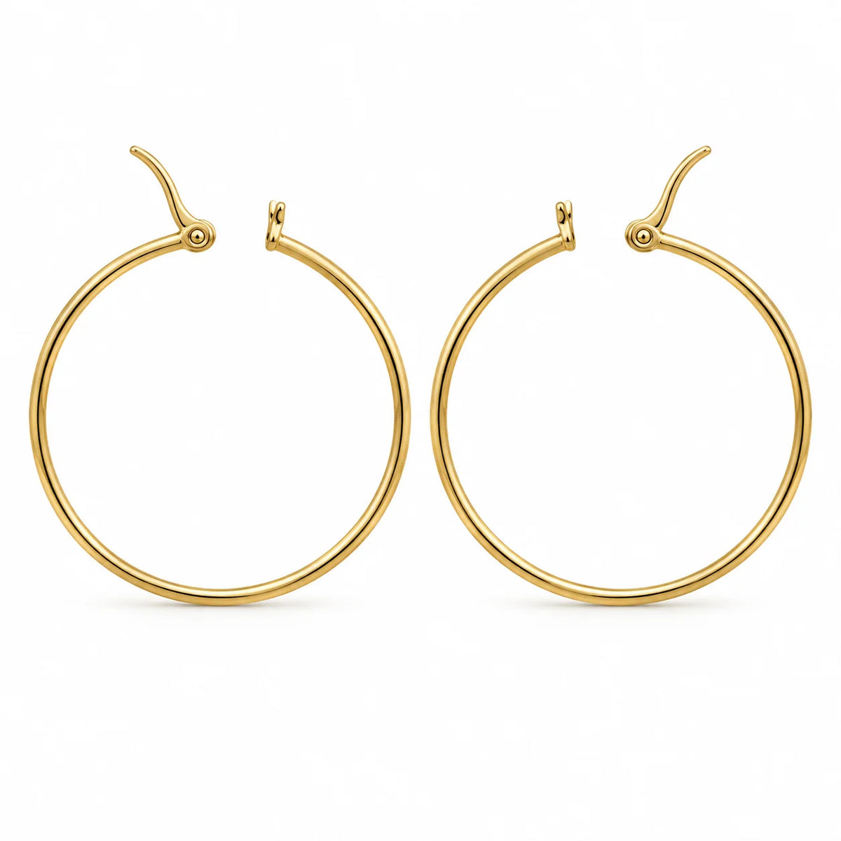 Aurelia Élise Classic Minimal Gold Tone Hoop Earrings