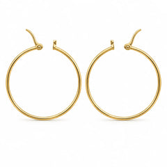 Aurelia Élise Classic Minimal Gold Tone Hoop Earrings