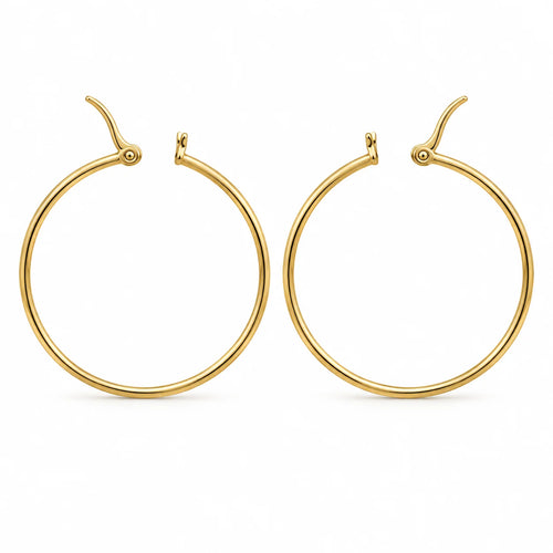 Aurelia Élise Classic Minimal Gold Tone Hoop Earrings