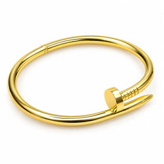 Aurex Clou Nail Inspired Gold Tone Luxury Bangle Bracelet