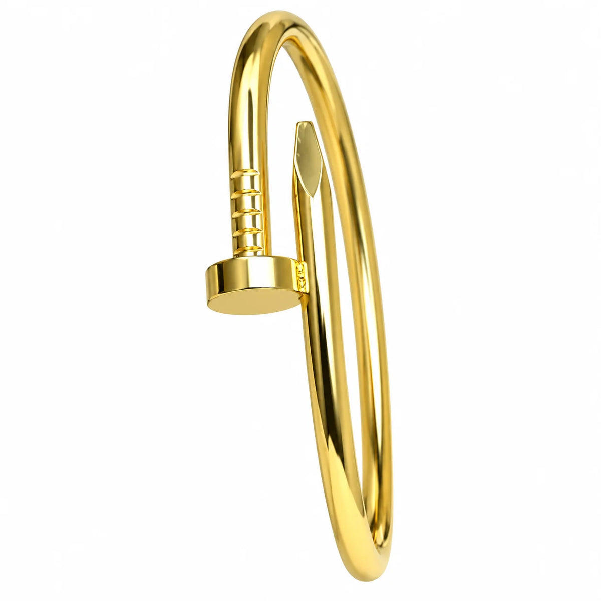 Aurex Clou Nail Inspired Gold Tone Luxury Bangle Bracelet