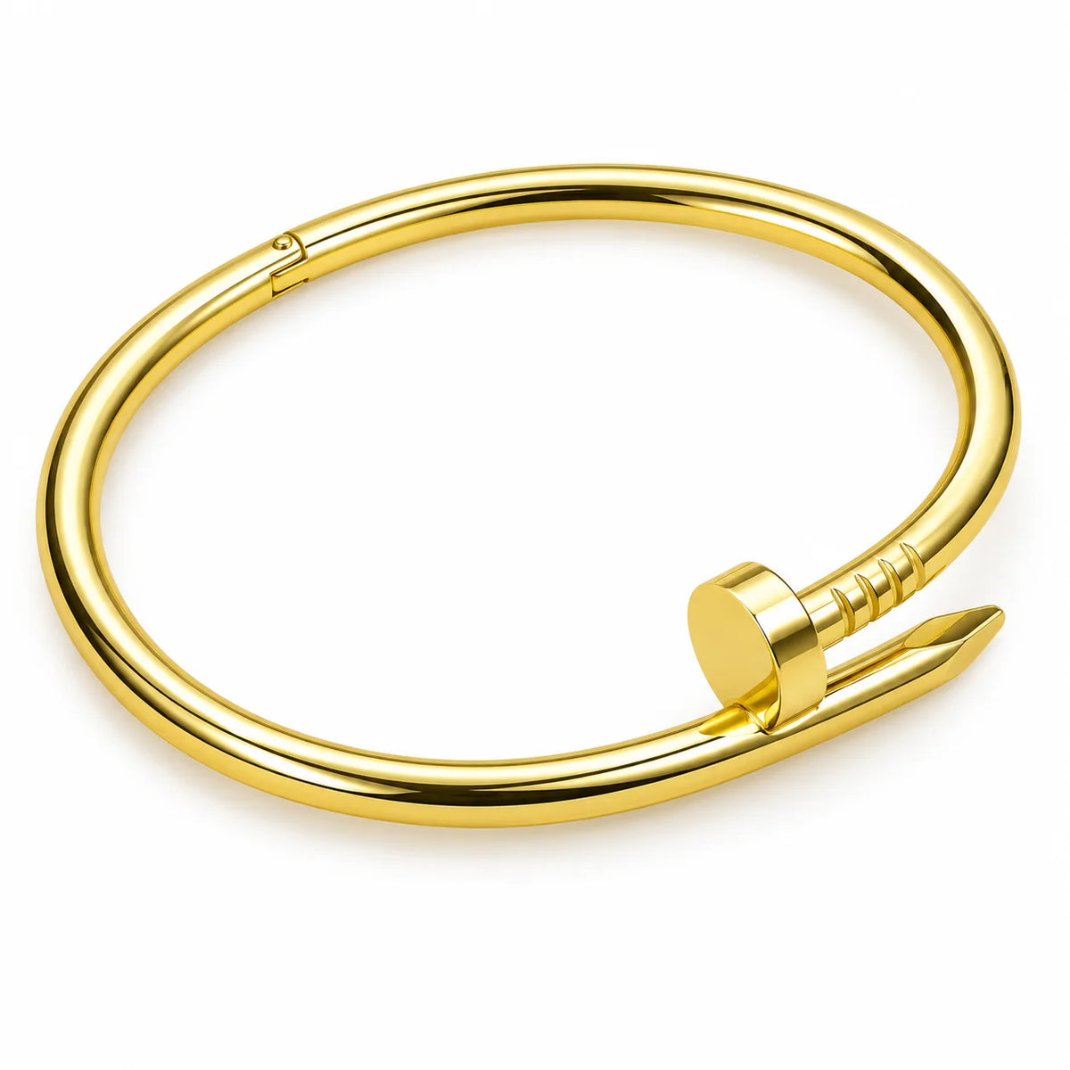 Aurex Clou Nail Inspired Gold Tone Luxury Bangle Bracelet