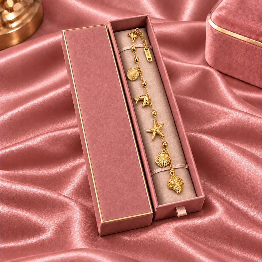 Marina Aurelia Ocean Charm Gold Tone Luxury Bracelet
