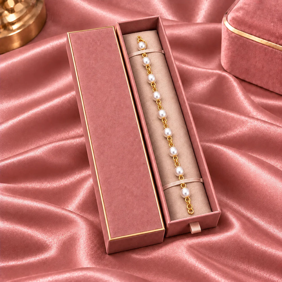 Maison Perla Élise Permanent Style Gold Tone Pearl Bracelet