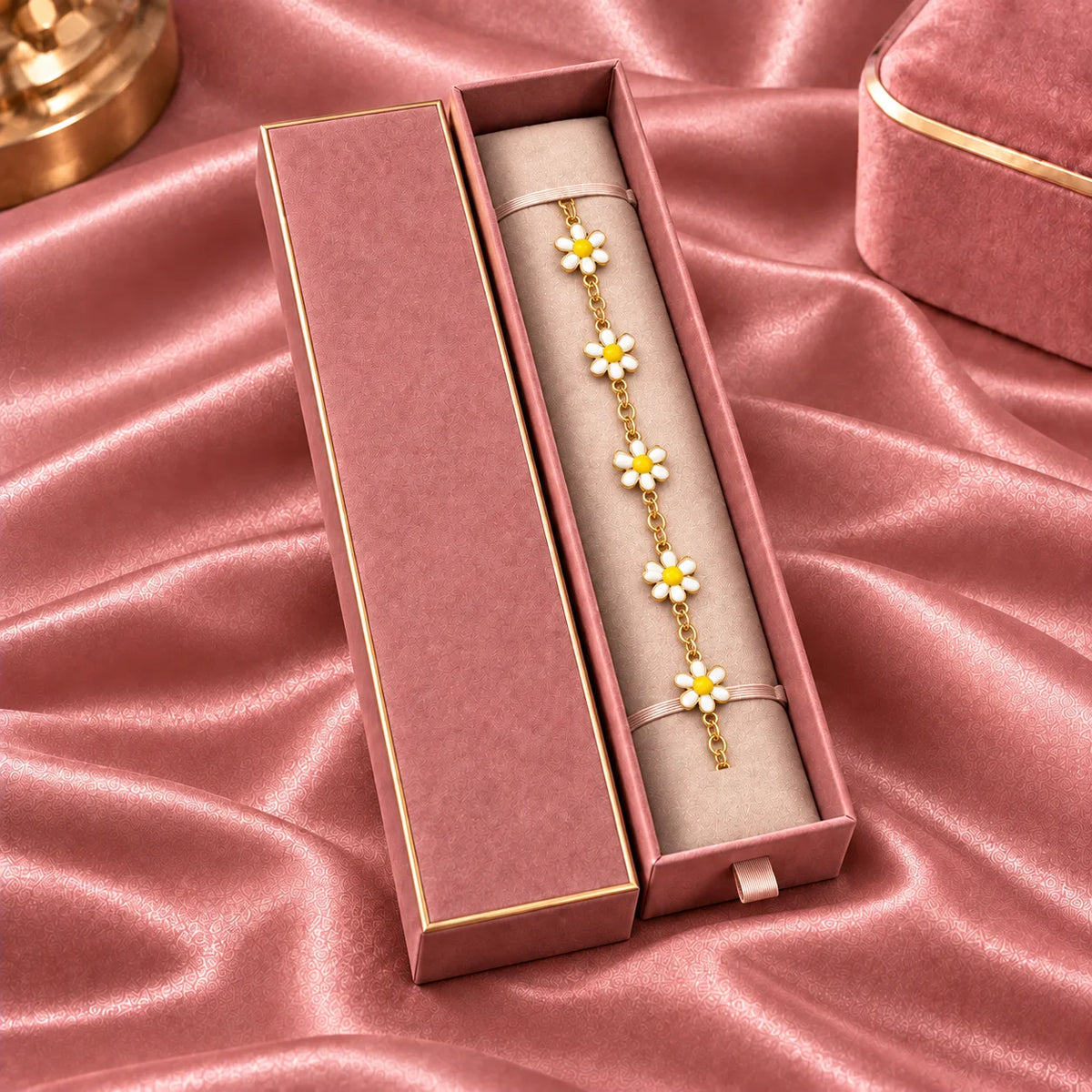 Maison Daisy Bloom Permanent Style Gold Tone Floral Bracelet