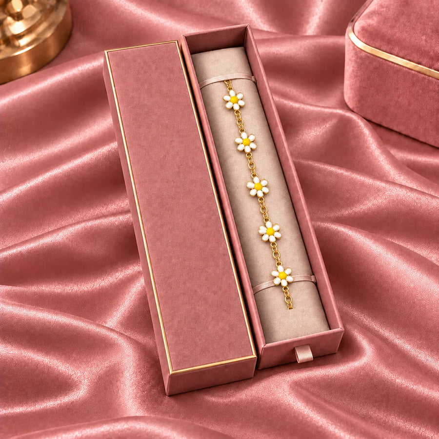 Maison Daisy Bloom Permanent Style Gold Tone Floral Bracelet