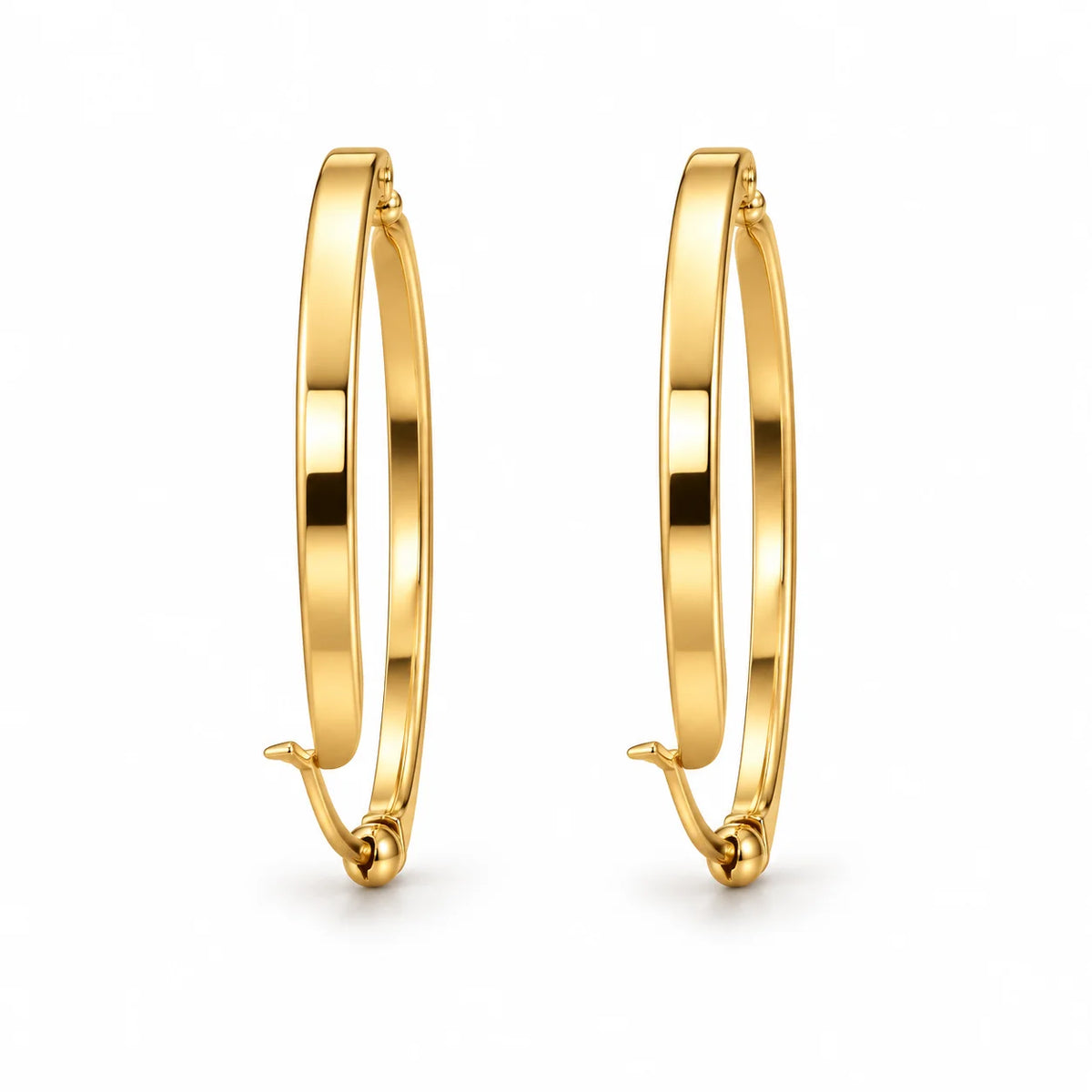 Aurelia Élise Classic Minimal Gold Tone Hoop Earrings