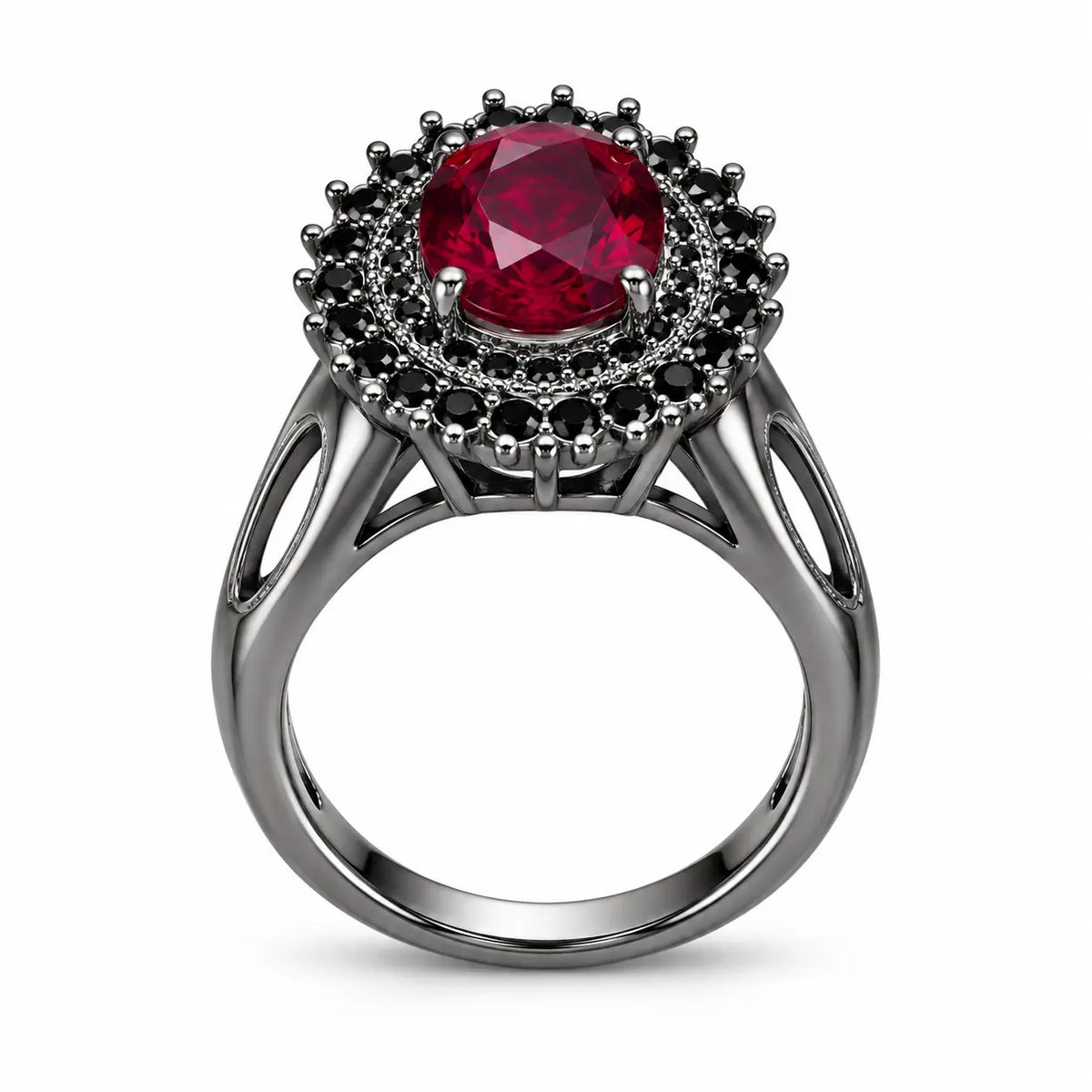 Crimson Noir Royal Halo Statement Ring