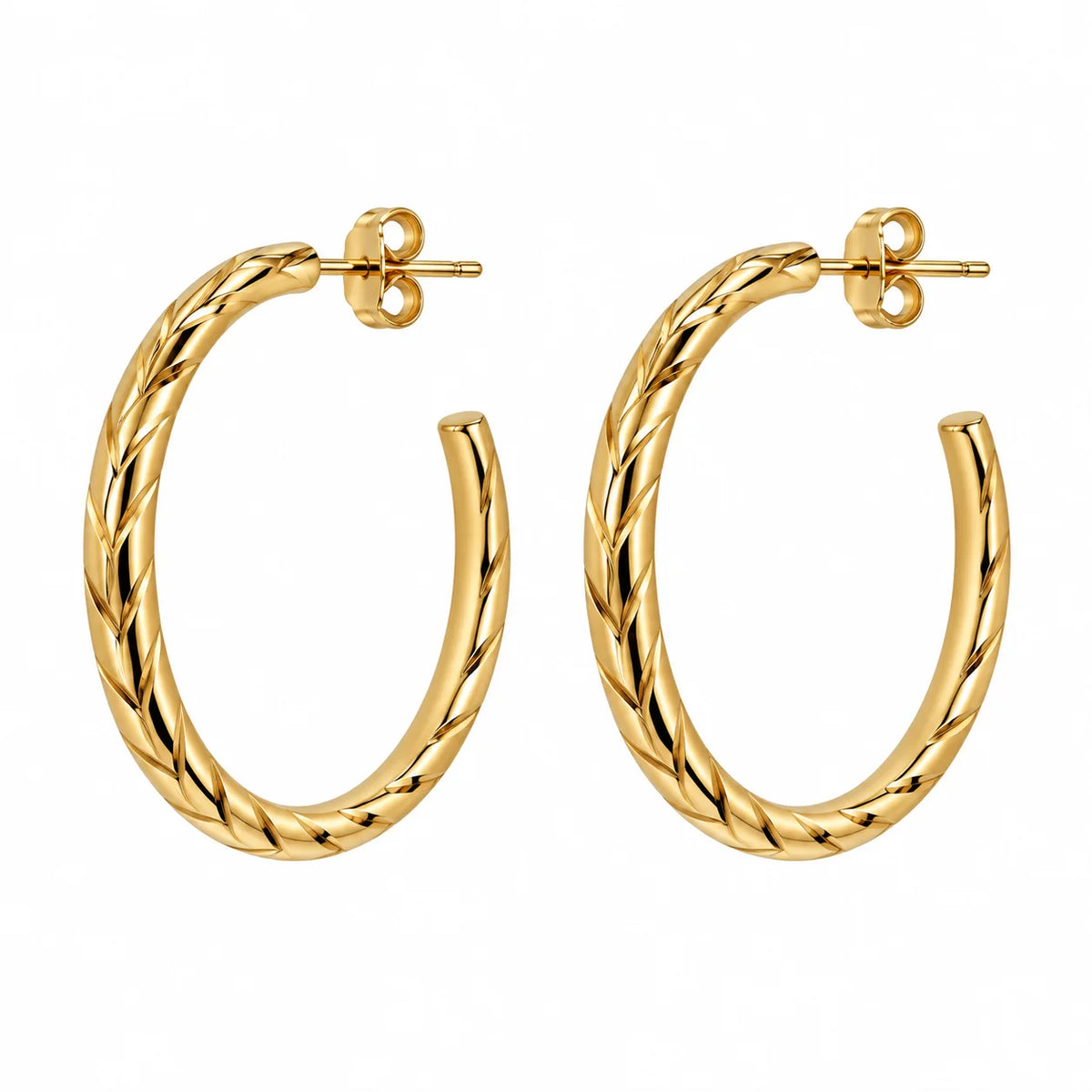 Aurelia Twist Sculpted Rope Gold Tone Hoop Earrings