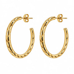 Aurelia Twist Sculpted Rope Gold Tone Hoop Earrings
