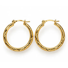 Aurelia Twist Sculpted Rope Gold Tone Hoop Earrings