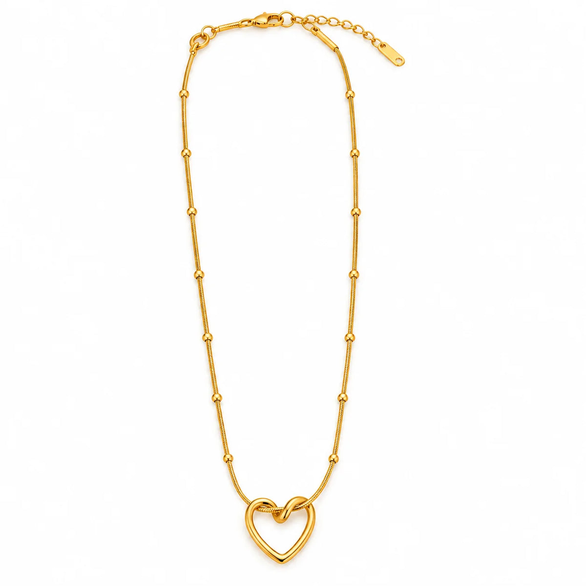 Aurielle Linked Heart Station Gold Tone Elegant Women Necklace