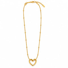 Aurielle Linked Heart Station Gold Tone Elegant Women Necklace